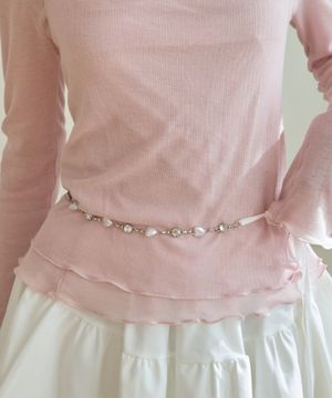 SWEET PEARL HEART BELT_SILVER