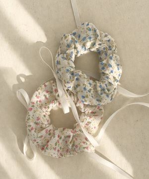 [2EA 1SET] BUNCH FLOWER SCRUNCHIE_MIX