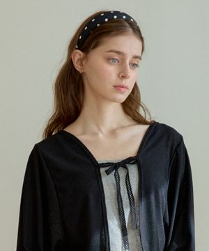 PUFFY DOTTY HAIR BAND_BLACK