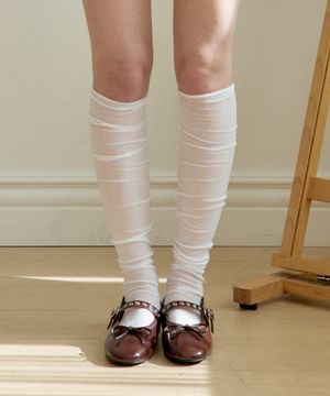 [2EA 1SET] DAY LAYERED LONG SOCKS_WHITE
