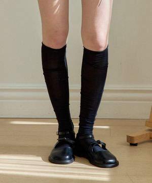 [2EA 1SET] DAY LAYERED LONG SOCKS_BLACK