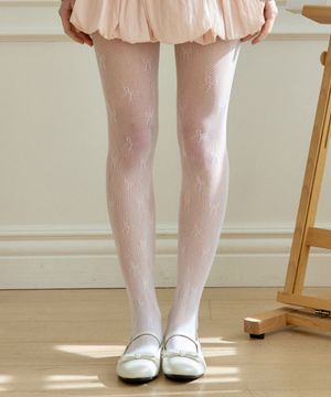 RIBBON MESH STOCKING_WHITE