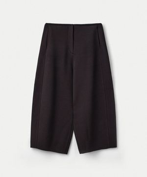Double Faced Oval Silhouette Culotte Pants_Truffle