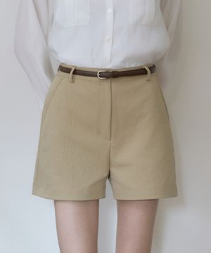 소프트 스트레치 숏 팬츠 - Beige