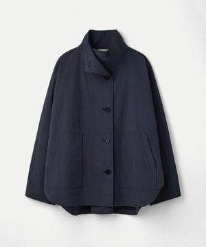 Dolman Sleeve High Neck Jacket_Dusty Blue