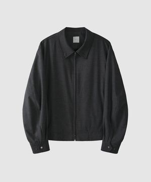 와이드 울 블루종 - 차콜