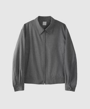 와이드 울 블루종 - 미드 그레이