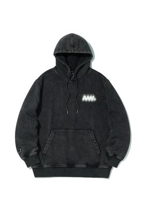 올어바웃뉴 로고 솔트 워싱 후드 풀오버 차콜 ANA1TH02ACC