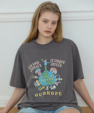 조이풀 플래닛 티셔츠 - Charcoal