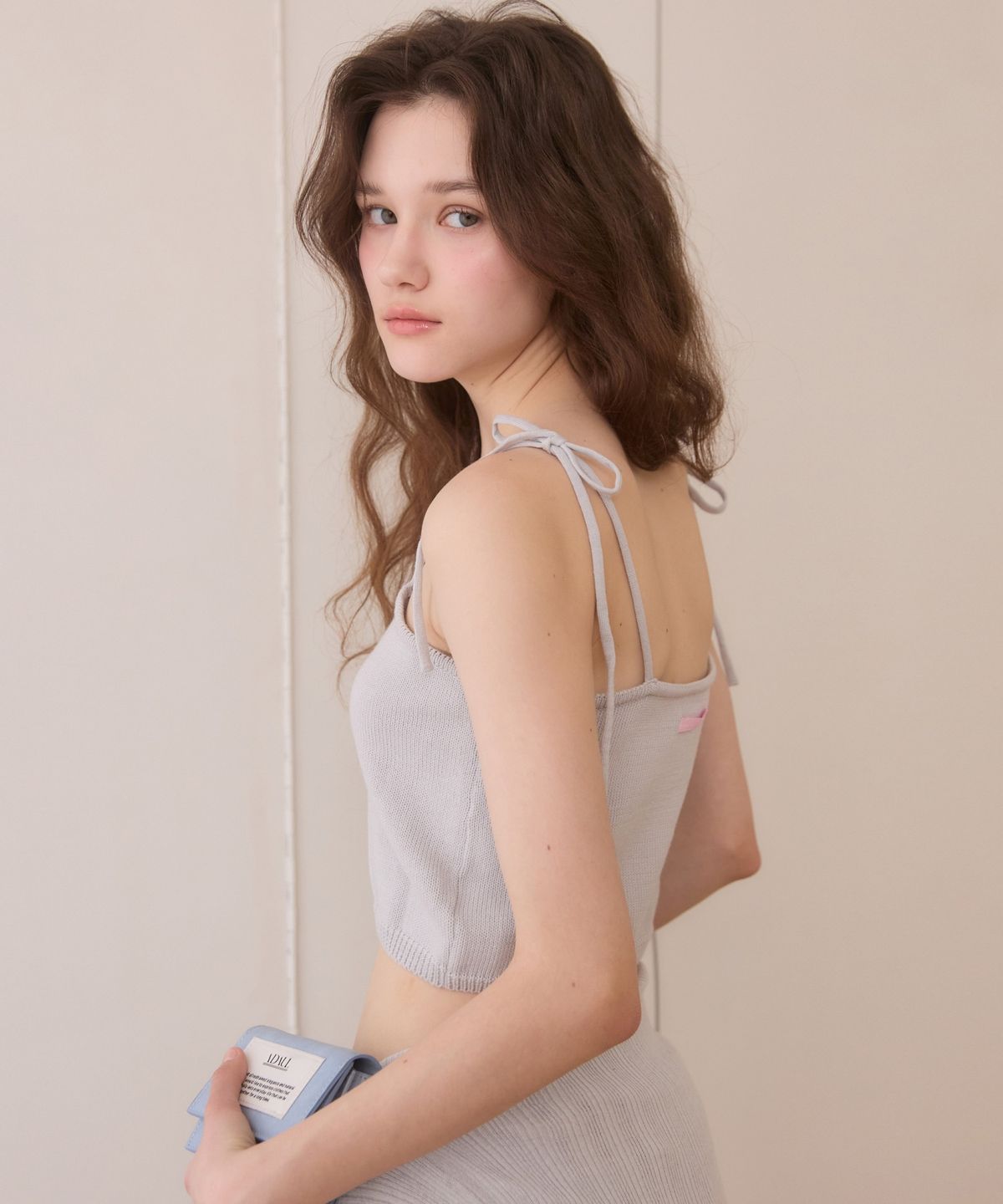 어다울(ADAUL) Minimal ribbon bustier - bluegrey