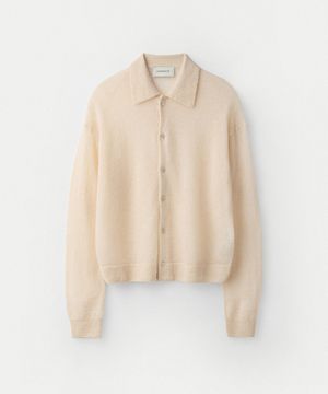 Italian Mohair Shirts Collared Cardigan_Daylight