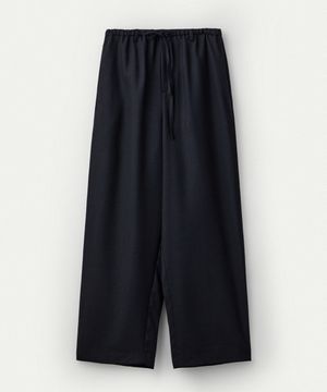Japanese Tropical Wool Fluid Pants_Midnight
