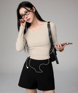 리브드 랩 브이넥 롱슬리브 XFL1TL1107