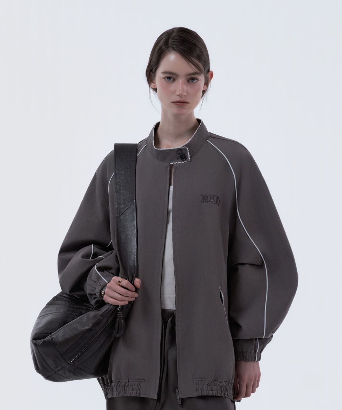 마우솔레움(MAU SOLEUM) MAU3 Contrast Trim Lace Jumper - Brown