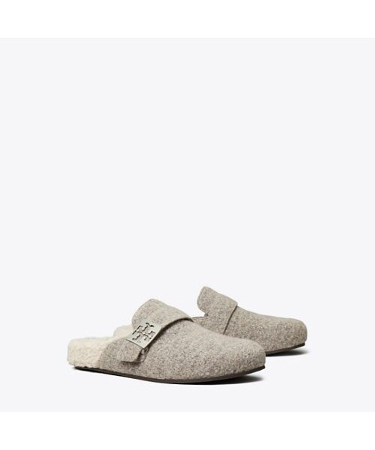 토리버치(TORYBURCH) 멜로우 시어링 뮬 - 포그 그레이 / 토프