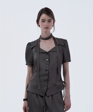 Sandy Satin Blouse - Brown