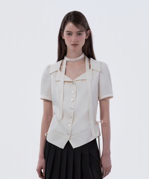 Sandy Satin Blouse - Cream