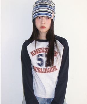VINTAGE 52 RAGLAN LS TEE NAVY