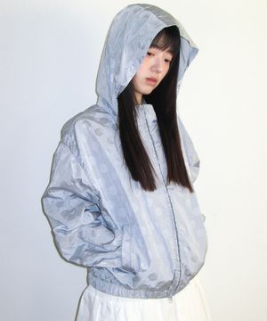 GLOSSY DOT WINDBREAKER BLUE