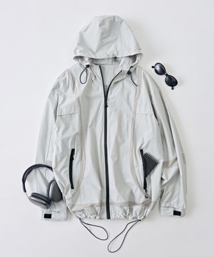 어센틱 후드 윈드브레이커 자켓 (그레이)