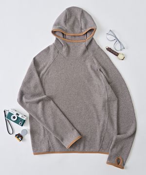 핑거 홀 플리스 후디 (베이지)