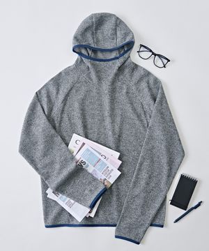 핑거 홀 플리스 후디 (그레이)