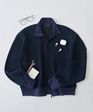 홈 크롭 집업 자켓 (네이비)
