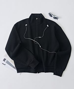 홈 크롭 집업 자켓 (블랙)