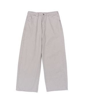 빈티지 코튼 와이드 커브드 데님팬츠 (그레이)