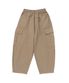 워시드 코튼 커브드 빅카고 팬츠 (베이지)