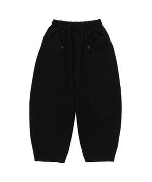 워시드 코튼 커브드 팬츠 (블랙)