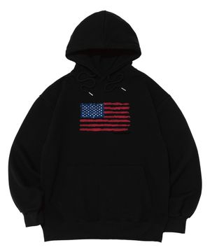 (빅사이즈) ACS 아메리칸 내셔널 플래그 후드티 (블랙)