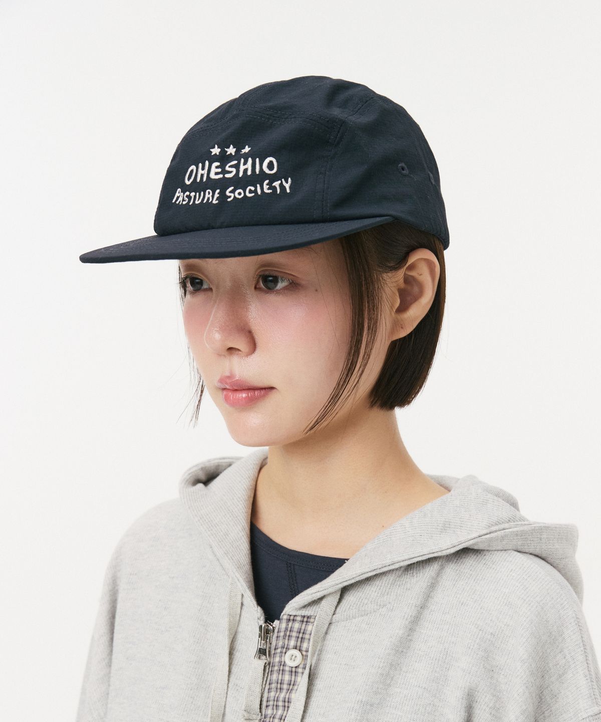 오헤시오(OHESHIO) SOCIETY LOGO NYLON CAMP CAP, NAVY