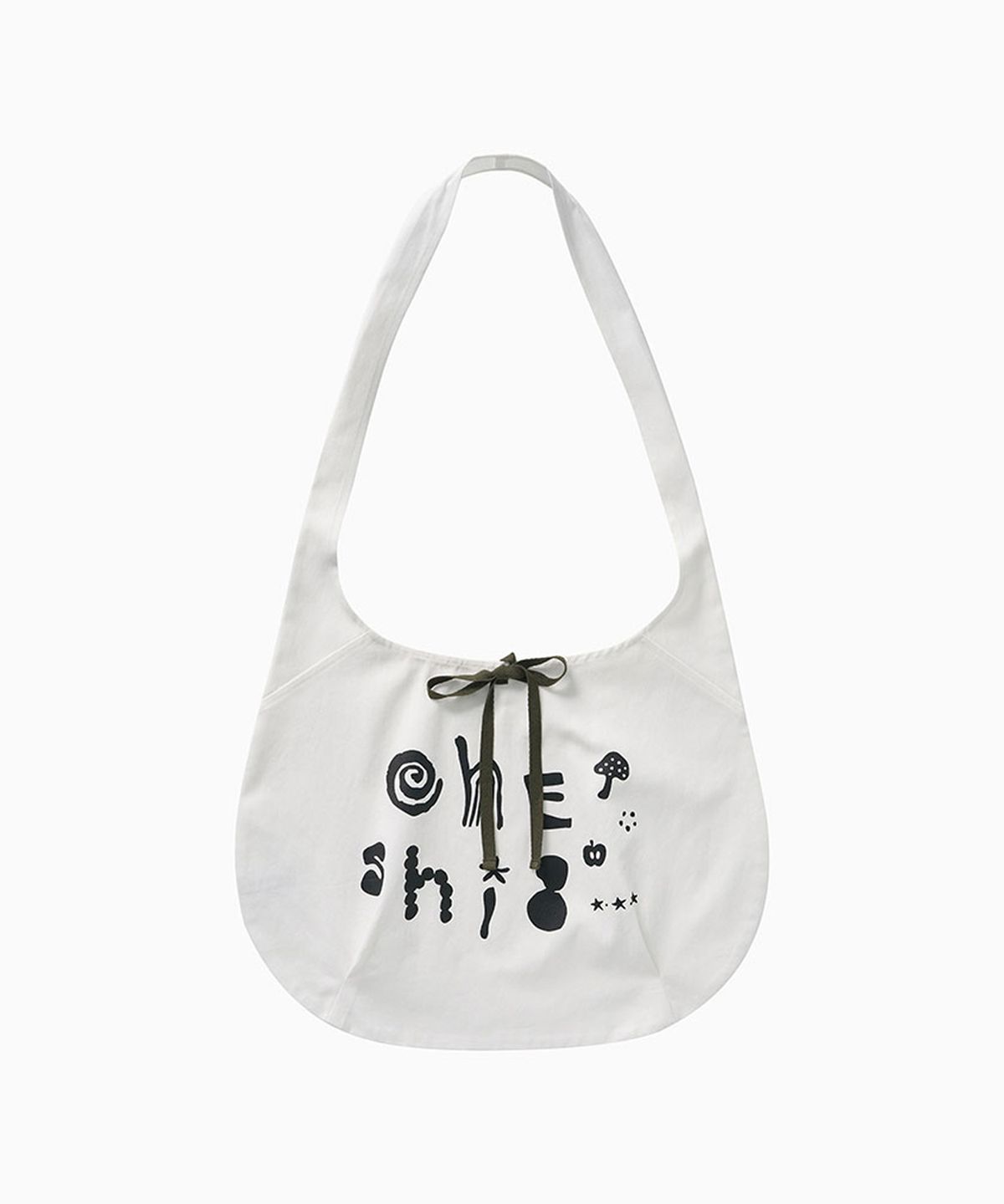 오헤시오(OHESHIO) LIGHT COTTON HOBO BAG, WHITE