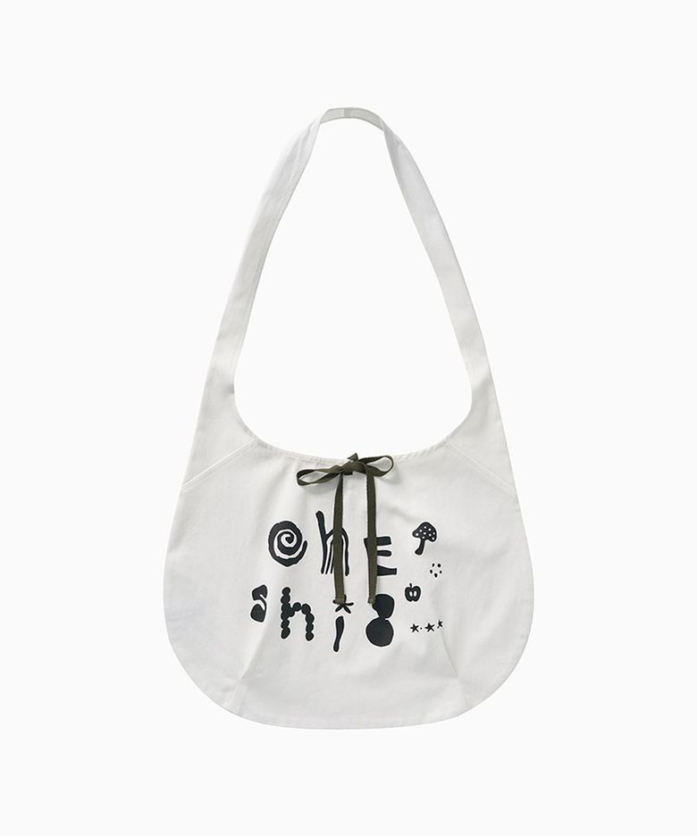 LIGHT COTTON HOBO BAG, WHITE