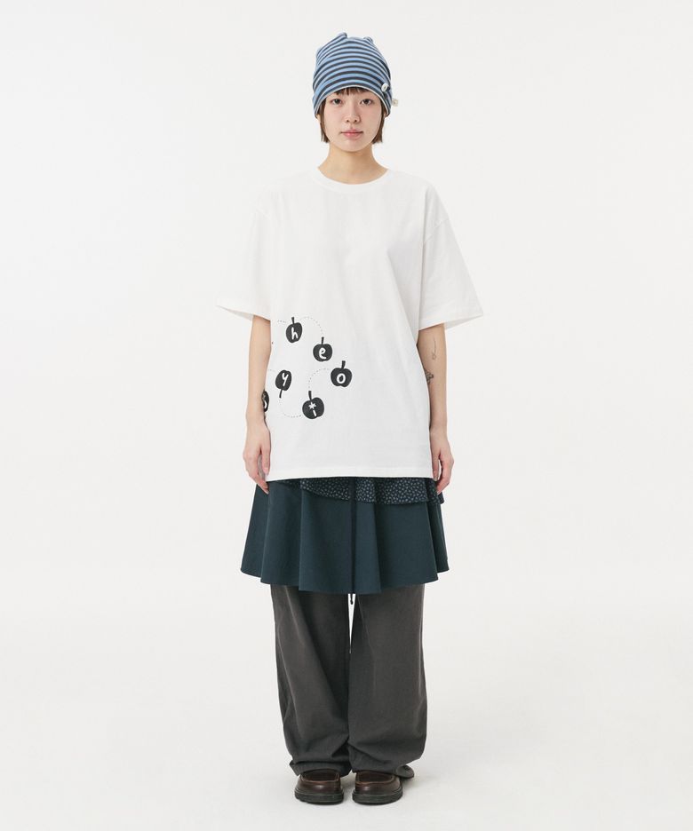 MINI APPLE LOGO OVERFIT T-SHIRT, WHITE