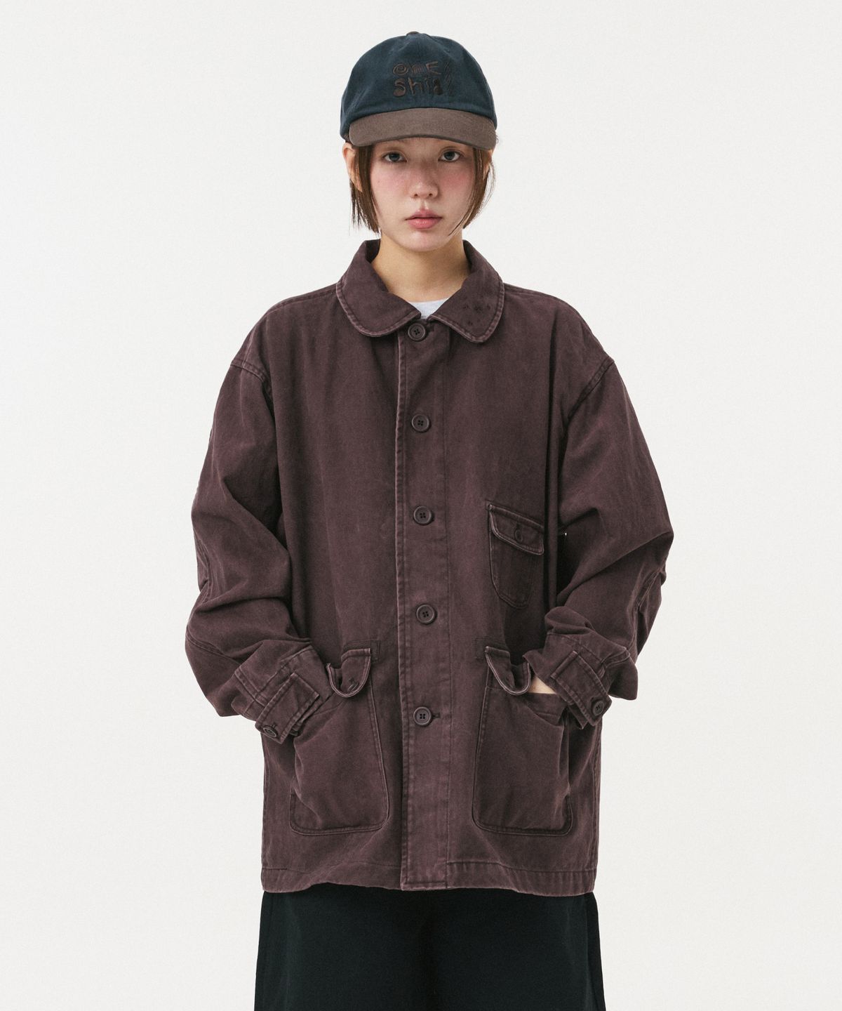 오헤시오(OHESHIO) STAR FLORAL WASHED COTTON JACKET, PURPLE
