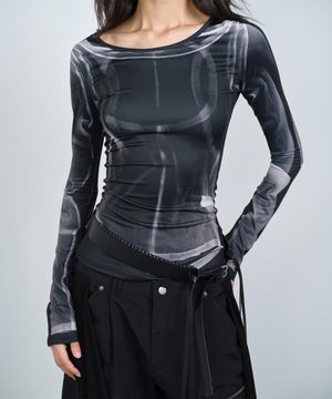 X-RAY PRINTED LONG SLEEVE BLACK