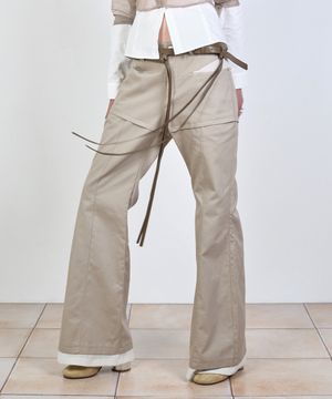 SEAM LINE LAYERED PANTS DUSTY BEIGE