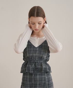 체크 뷔스티에 / 네이비