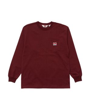 포켓 롱 슬리브 티셔츠 와인 [레귤러핏]