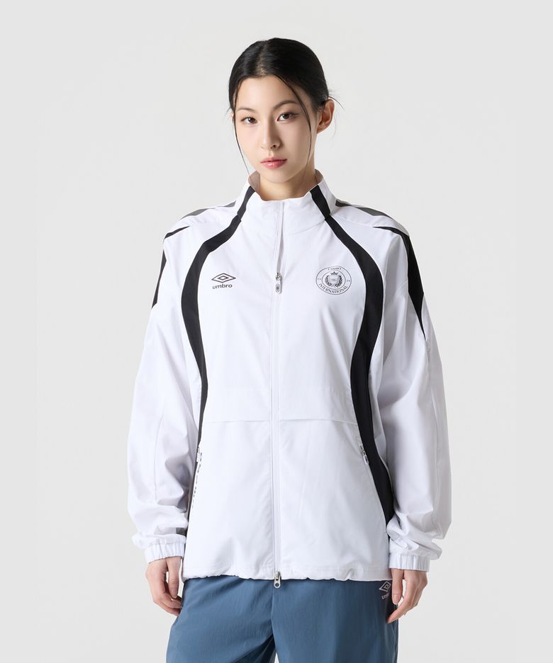 PTR 우븐 워밍업 스탠넥 바람막이 자켓 화이트 UR121SJK39