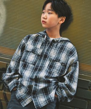 오버핏 후드 셔츠