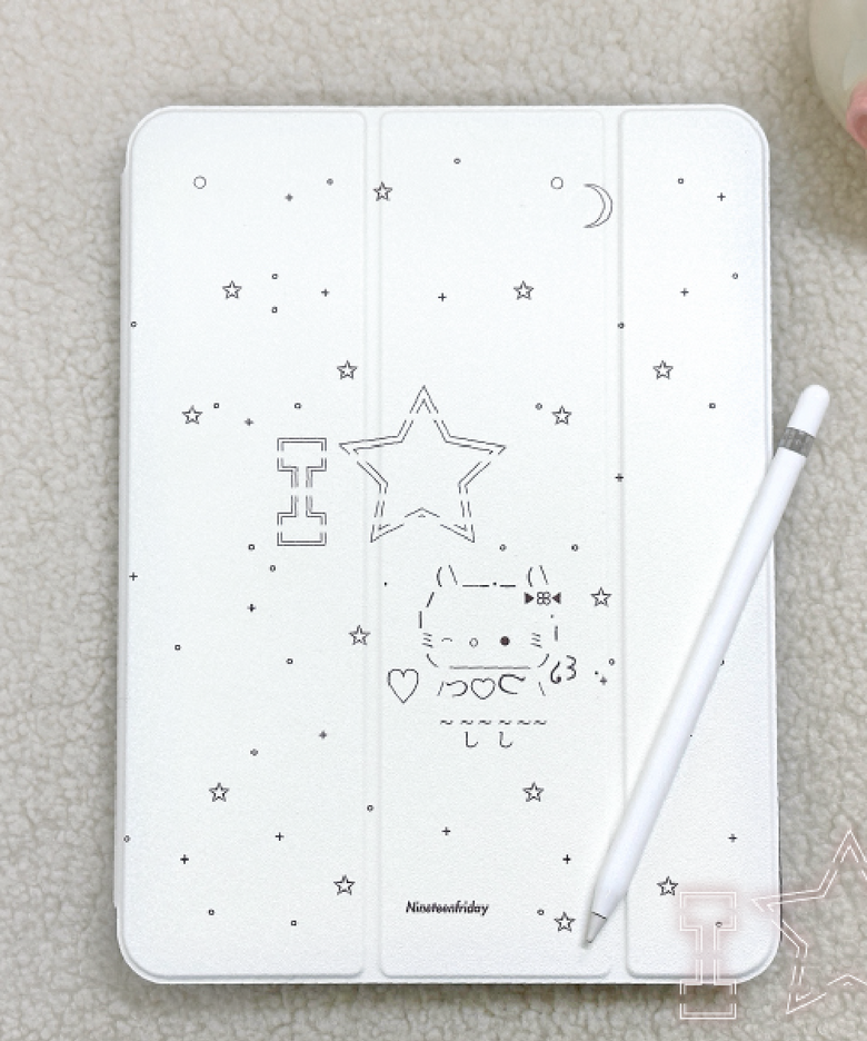 [오염걱정 끝 탈부착 iPad 케이스] Angel Cat 펜슬 수납 커버 분리형