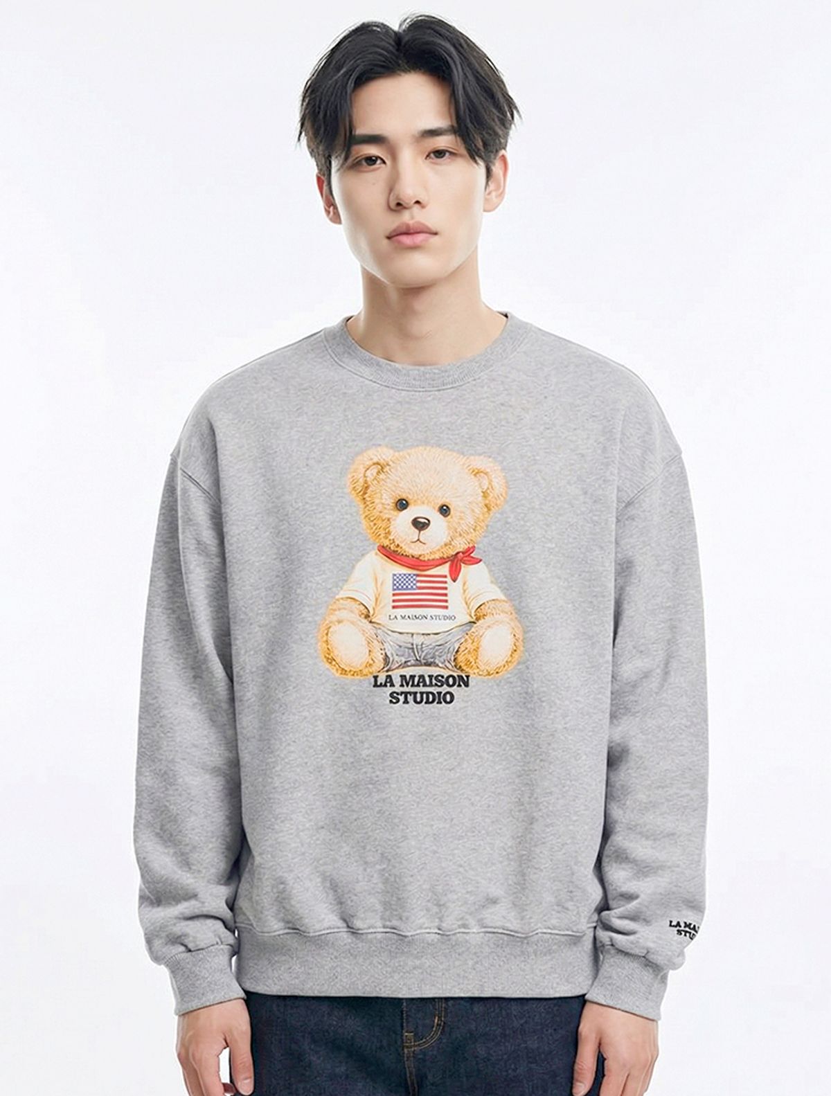 라 메종 스튜디오(LA MAISON STUDIO) LA MAISON BEAR ESSENTIAL MELANGRAY(FCG1TS689M)