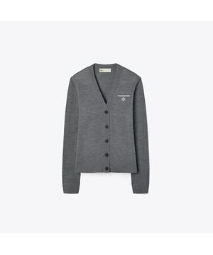 시몬 울 가디건 - 그레이 멜란지