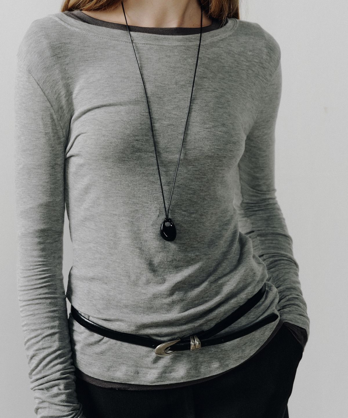 오떼뜨(OCTETTE) SHEER-TENCEL LAYERED T-SHIRTS_3COLOR
