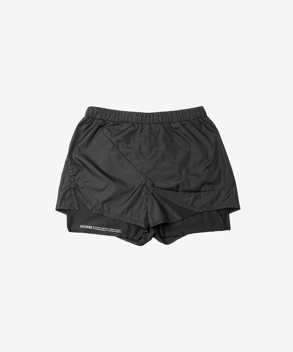 로움(ROWM) ASYMMETRY SLIT SHORTS (BLACK)