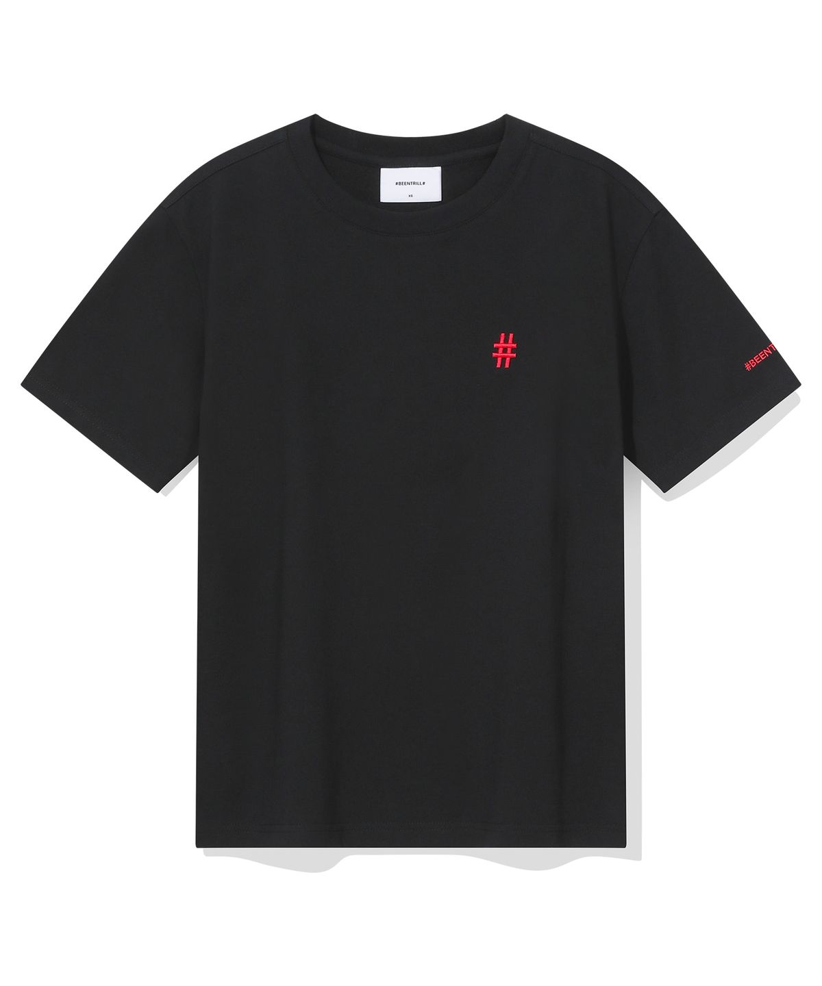 빈트릴(BEENTRILL) 우먼스 스탠다드 해시태그 에센셜 반팔티(블랙)