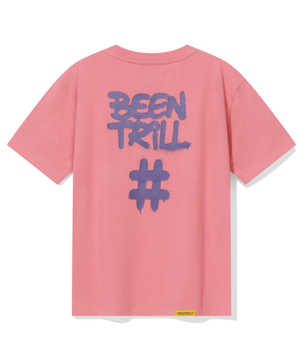 빈트릴(BEENTRILL) 우먼스 스프레이 해시태그 반팔티(핑크)